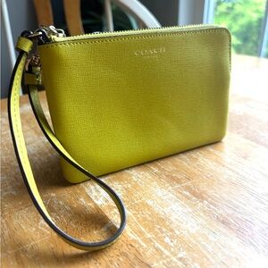 Coach Yellow Wristlet Clutch